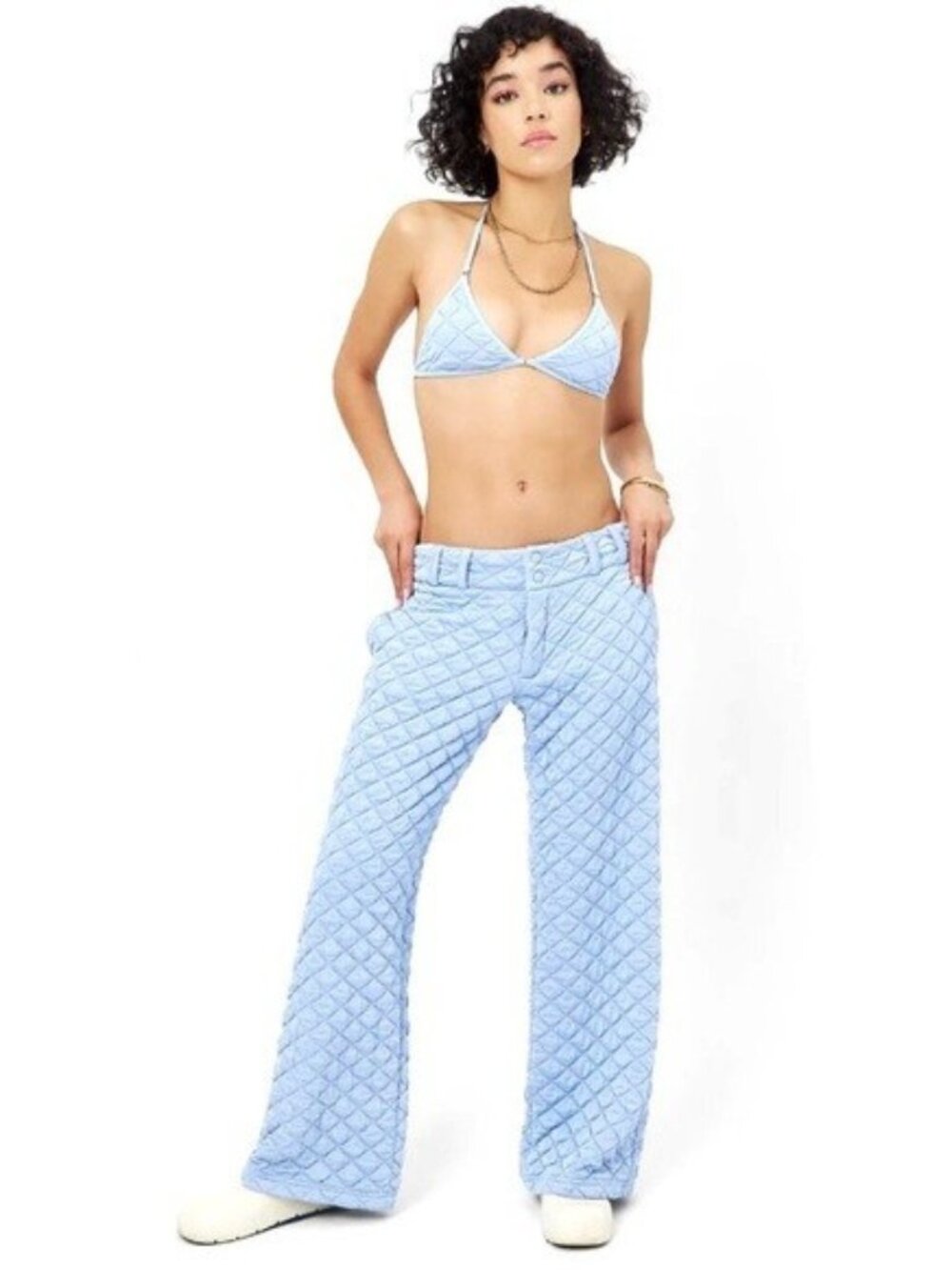 Frankies Bikinis Chilli Puff Pant Size Women Size XS Light Blue